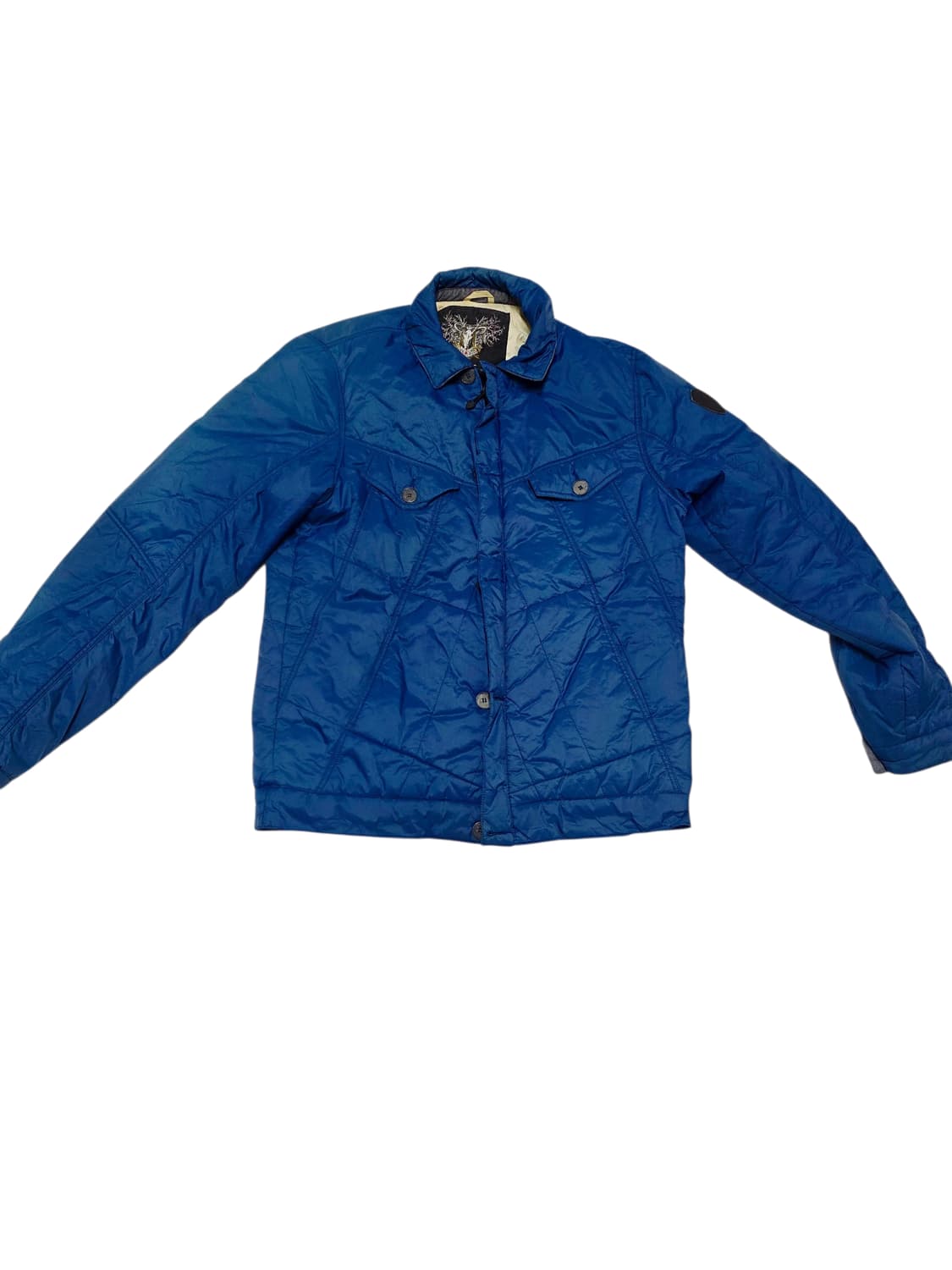 [노비스] 프리미엄 코발트 블루 카라넥 셔츠형 경량 패딩 XL 상품이미지1