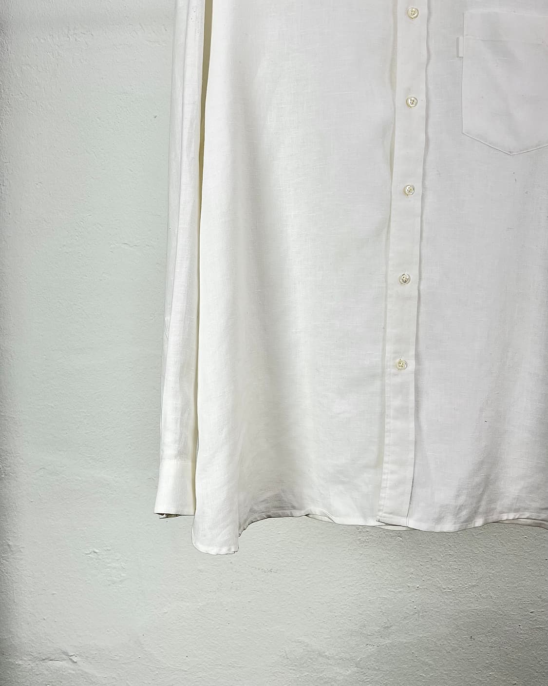 포터리 아이보리 베이직 리넨 원 포켓 셔츠 상품이미지4