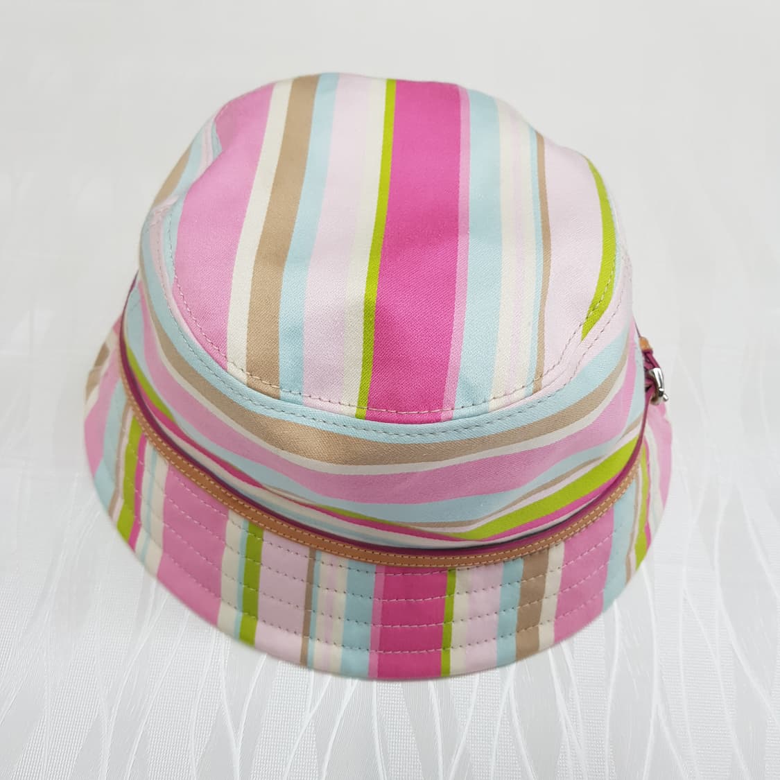 코치 스트라이프 코튼 버킷햇 상품이미지1