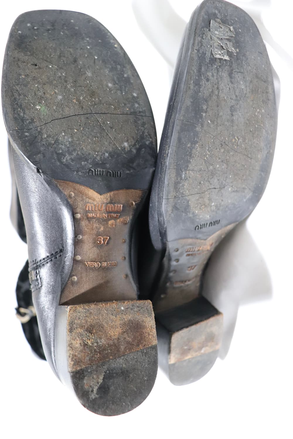 (W)[37] 미우미우 바로크 데보레 벨벳 레더 부츠 상품이미지6