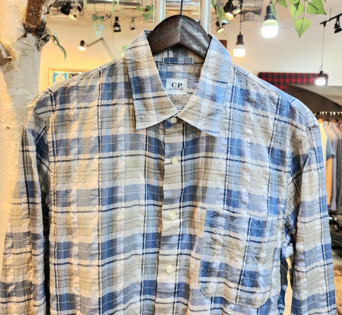 CP 컴퍼니 블루 체크 셔츠 상품이미지1