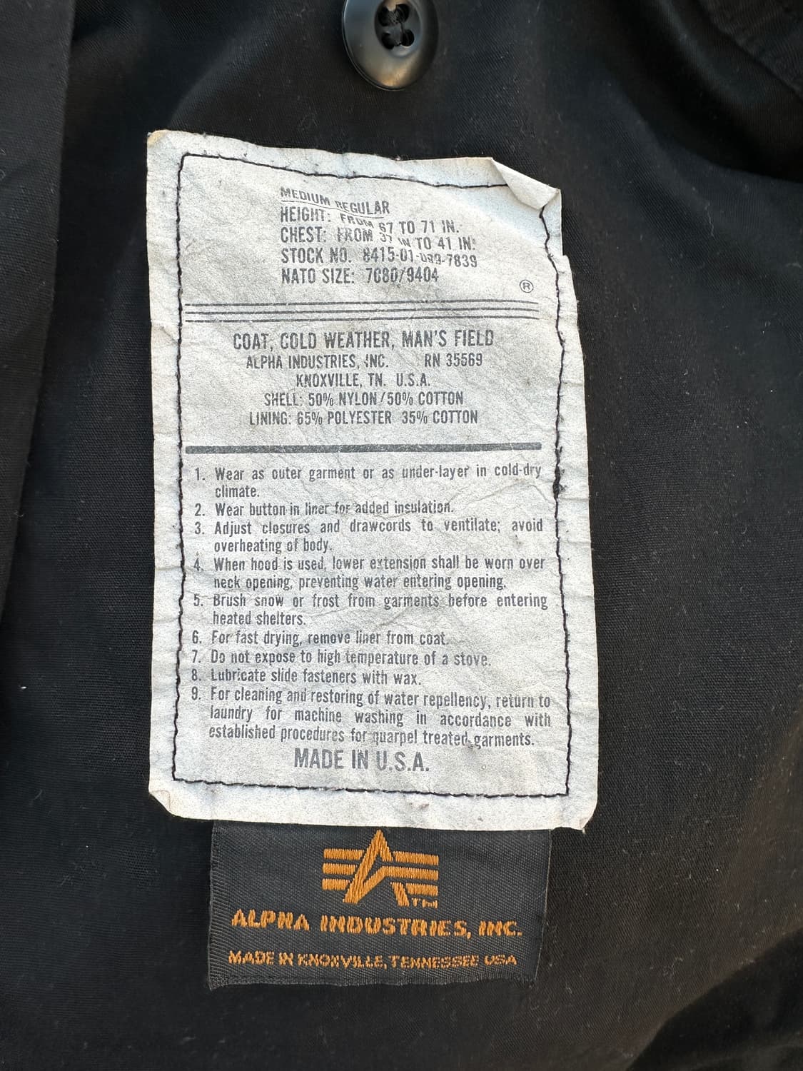 (M/R)80s 알파인더스트리 M65 필드자켓 3세대 상품이미지4