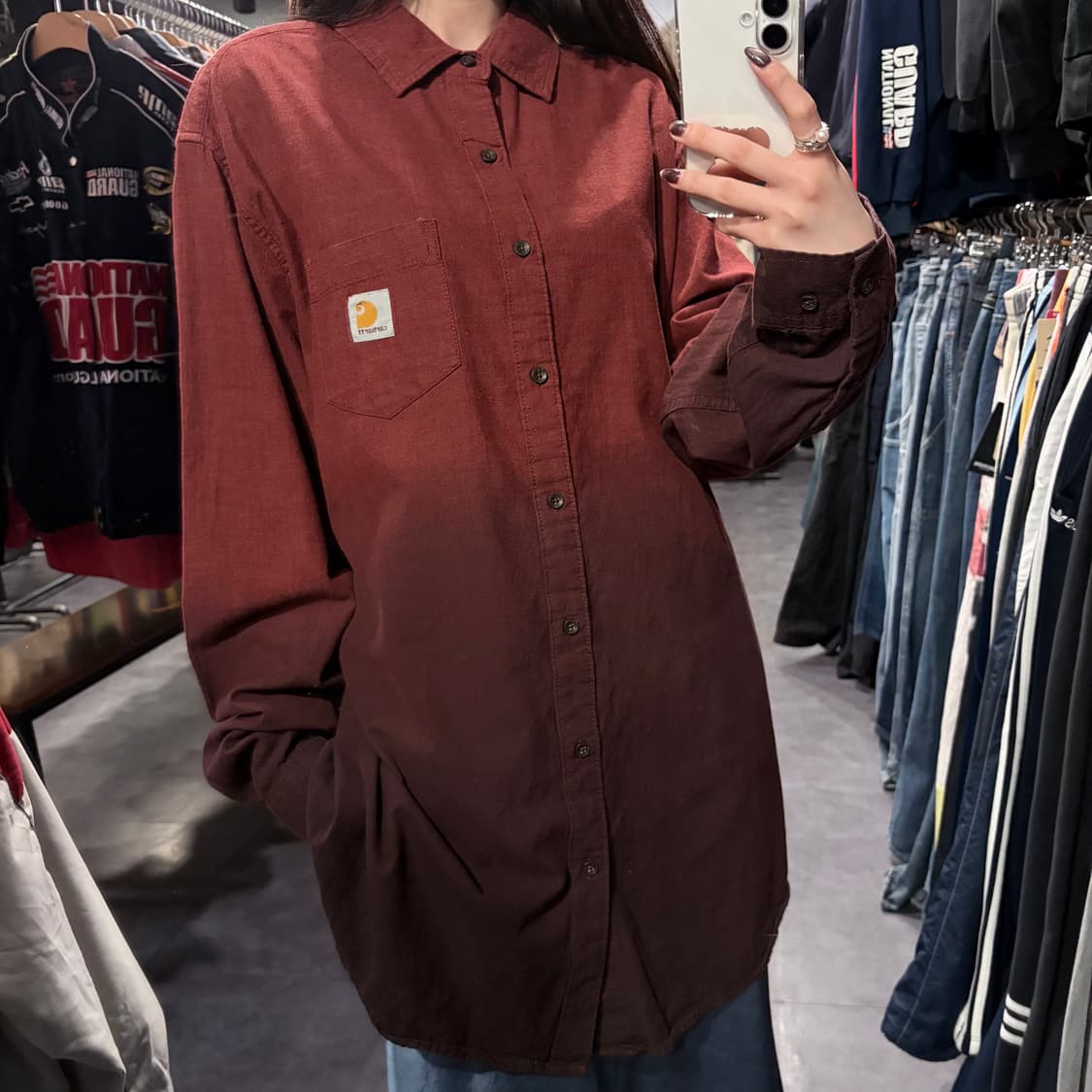 [IM] Carhartt 칼하트 긴팔 셔츠 버건디 상품이미지4