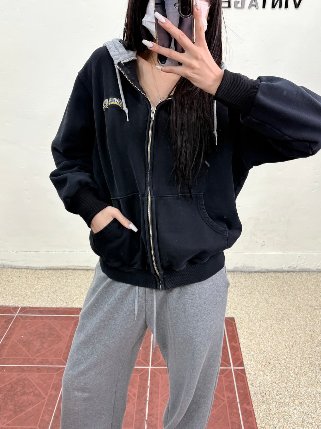 키르시 후드집업 블랙 상품이미지9