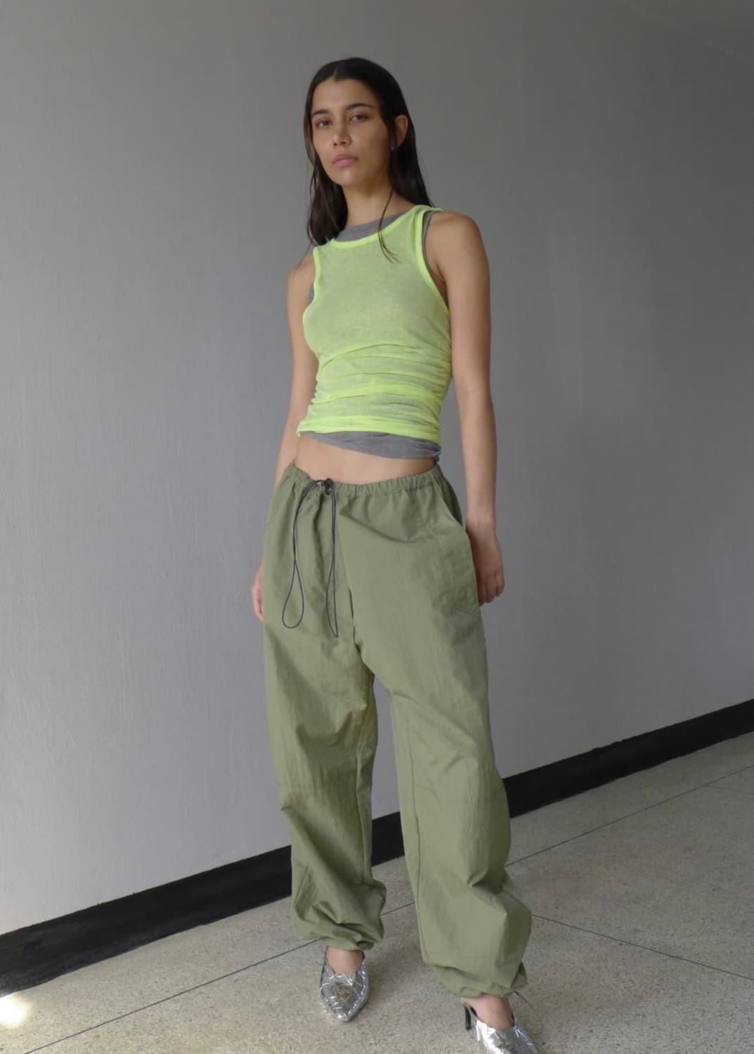 에스이오 NYLON STRING PANTS KHAKI 2사이즈 상품이미지2