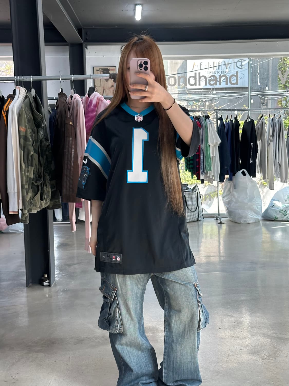 나이키 NFL 캐롤라이나 팬더스 뉴턴 풋볼져지 상품이미지4