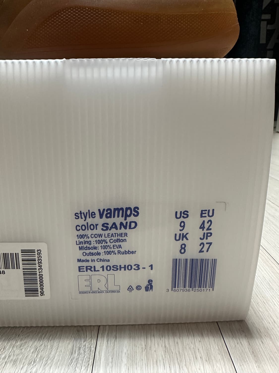 ERL vamp beige us9 ( 42 , 270 ) 키드밀리 착용 상품이미지10