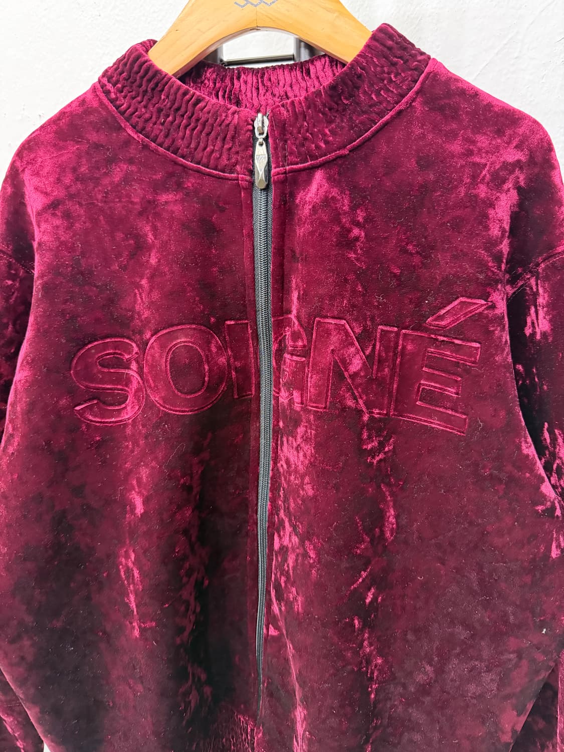 정품) 폼더스토어 한섬 벨벳 버건디 점퍼 S 상품이미지3