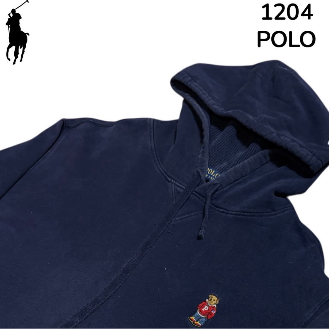 폴로랄프로렌 네이비 베어 로고 후드티 L 상품이미지2