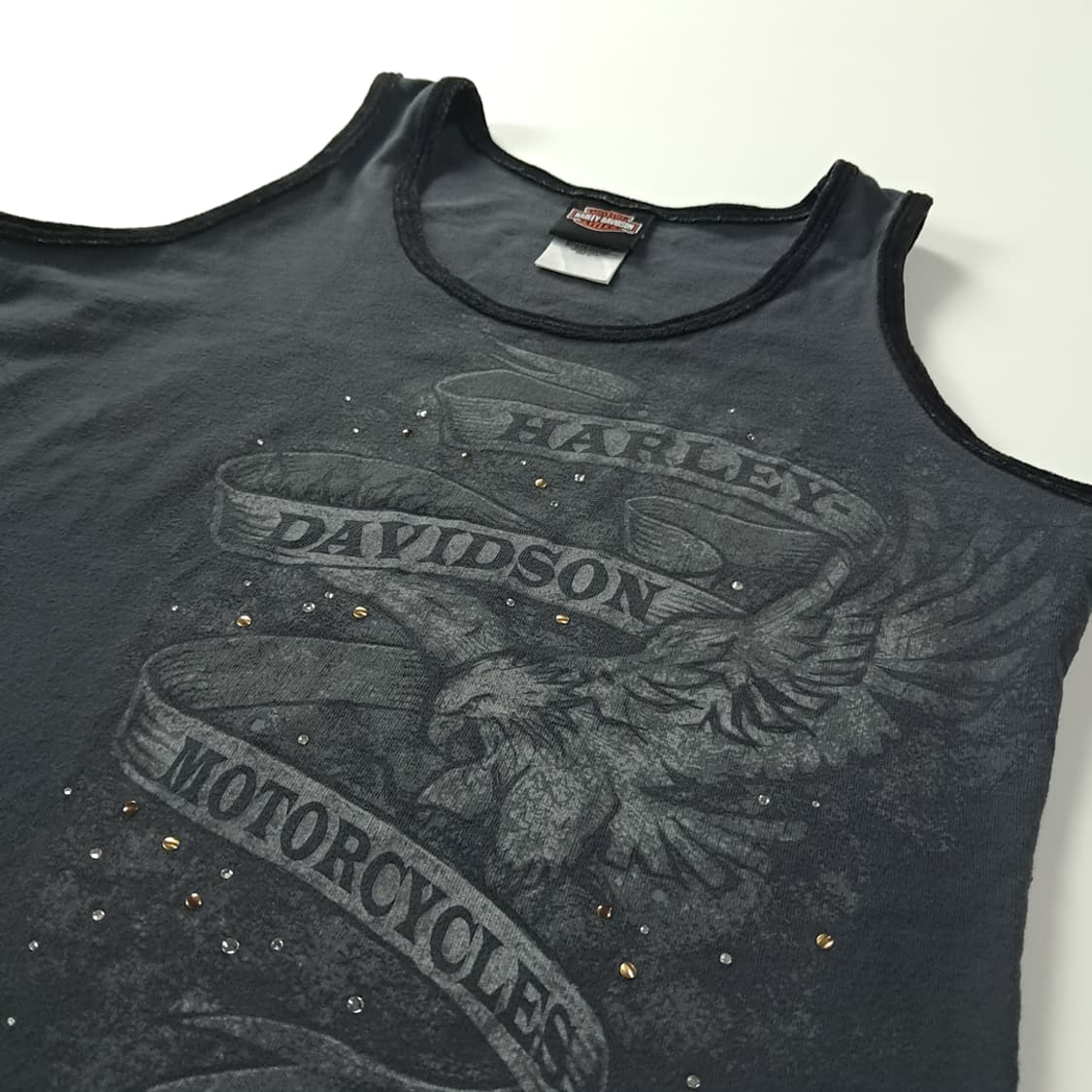 CK231 XL 할리데이비슨 00s 미국판 차콜그레이 슬리브리스 티셔츠 상품이미지4
