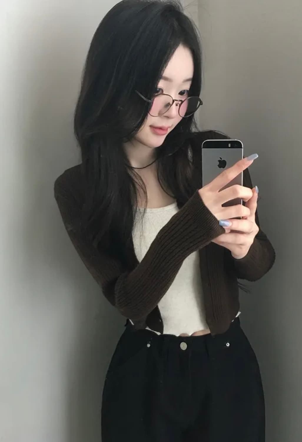 꾸샤비 케이블 가디건 브라운 + 홀터 나시 오트밀 세트 상품이미지2