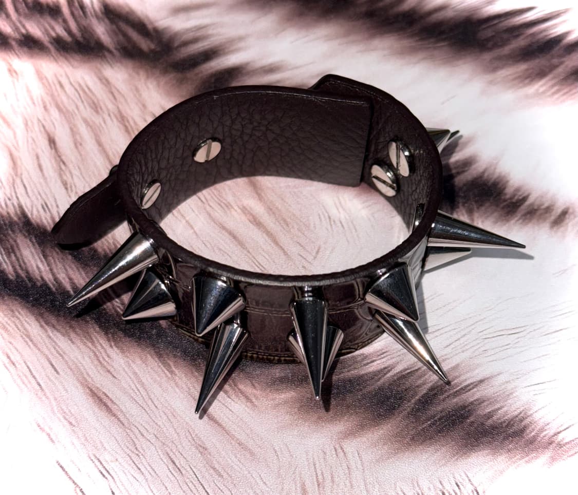 emo 펑크 갸루 스파이크 스터드 가죽 뱅글 팔찌 상품이미지1