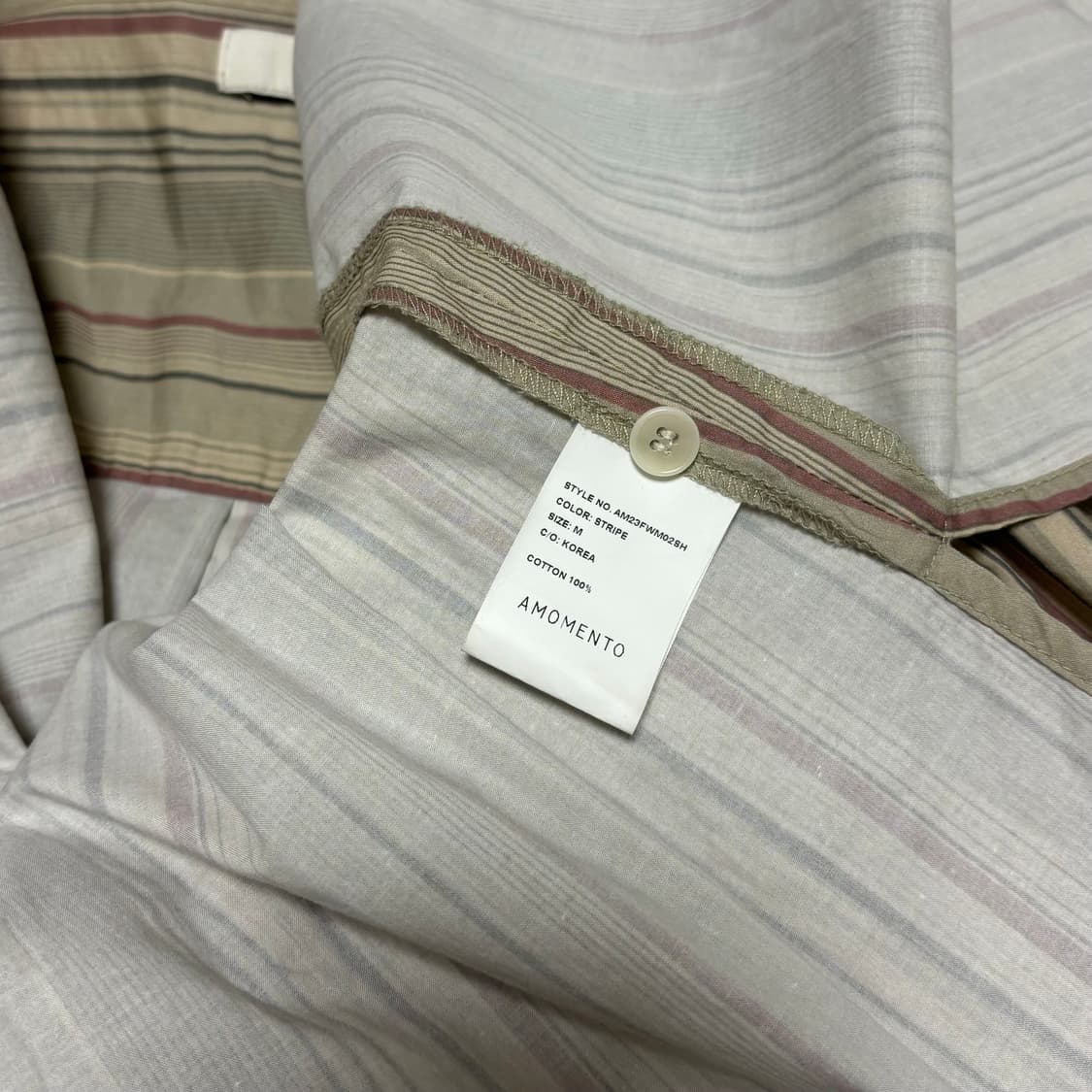 아모멘토 셔링 코튼 오버사이즈 셔츠 스트라이프 M 상품이미지4