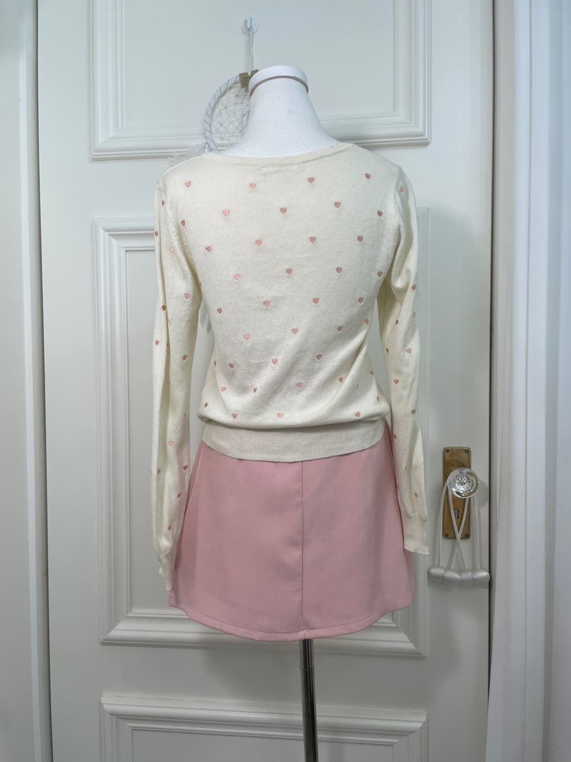 CINEMA CLUB ivory heart embroidery cardi 상품이미지4