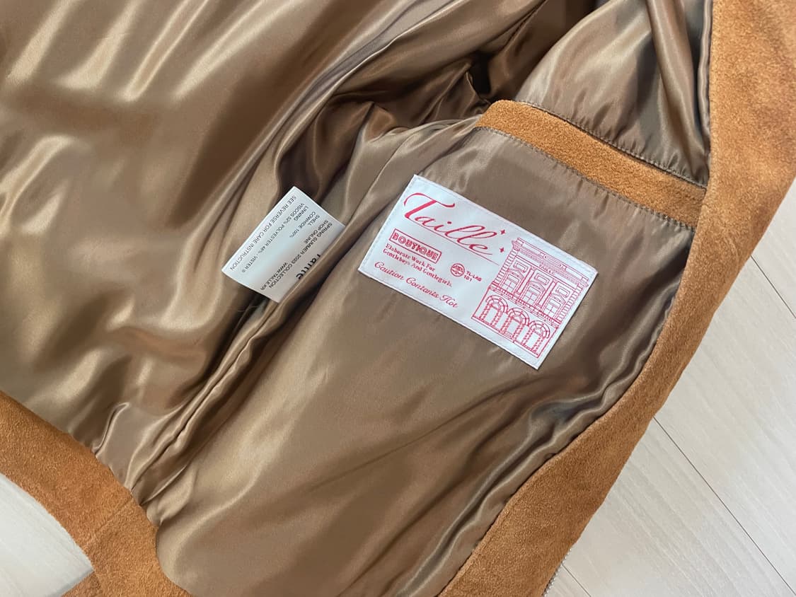 [타일레] 스웨이드 가죽 자켓 camel 상품이미지4