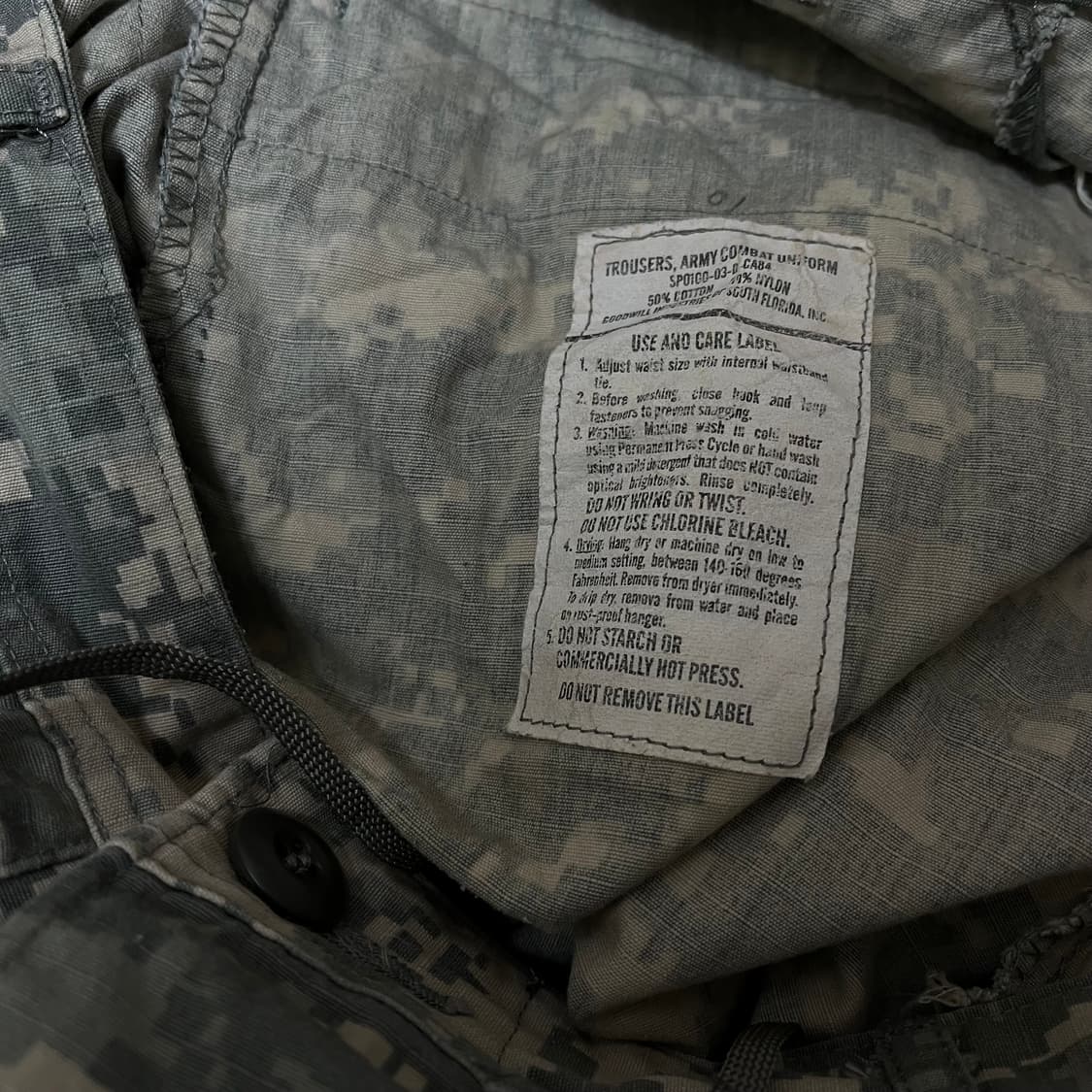 미군 밀리터리 ACU 카모플라쥬 전투복 바지 S - REGULAR 상품이미지7