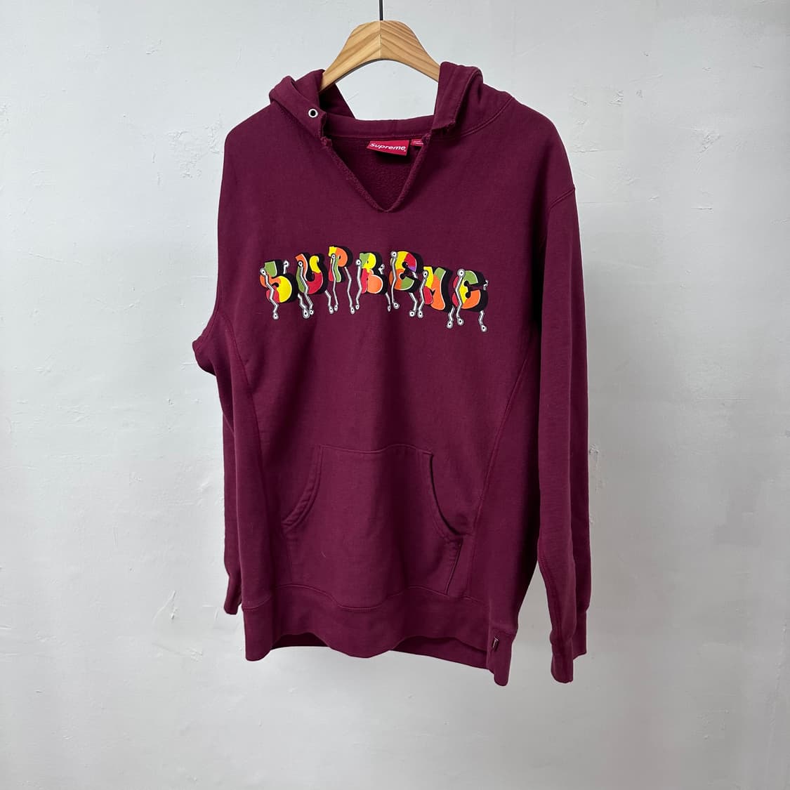 슈프림 커스텀 후드 버건디 L사이즈 (가슴단면59cm) 상품이미지1