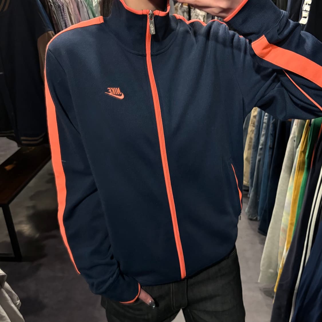  [IM] NIKE 나이키 트랙탑 져지 네이비 오렌지 라인 상품이미지6