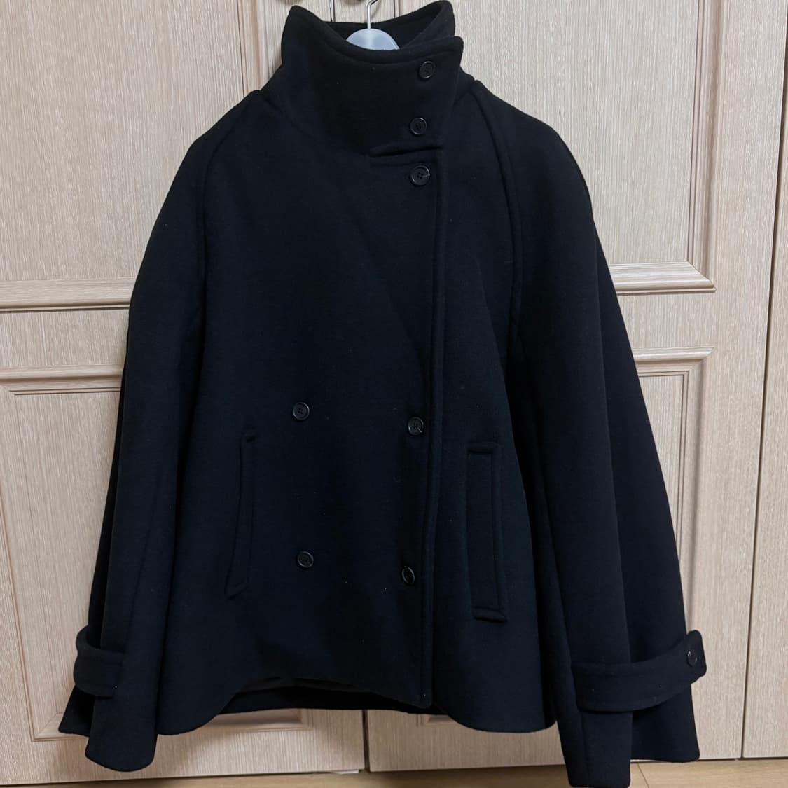 시야쥬 하이넥 오버핏 하프코트 상품이미지2