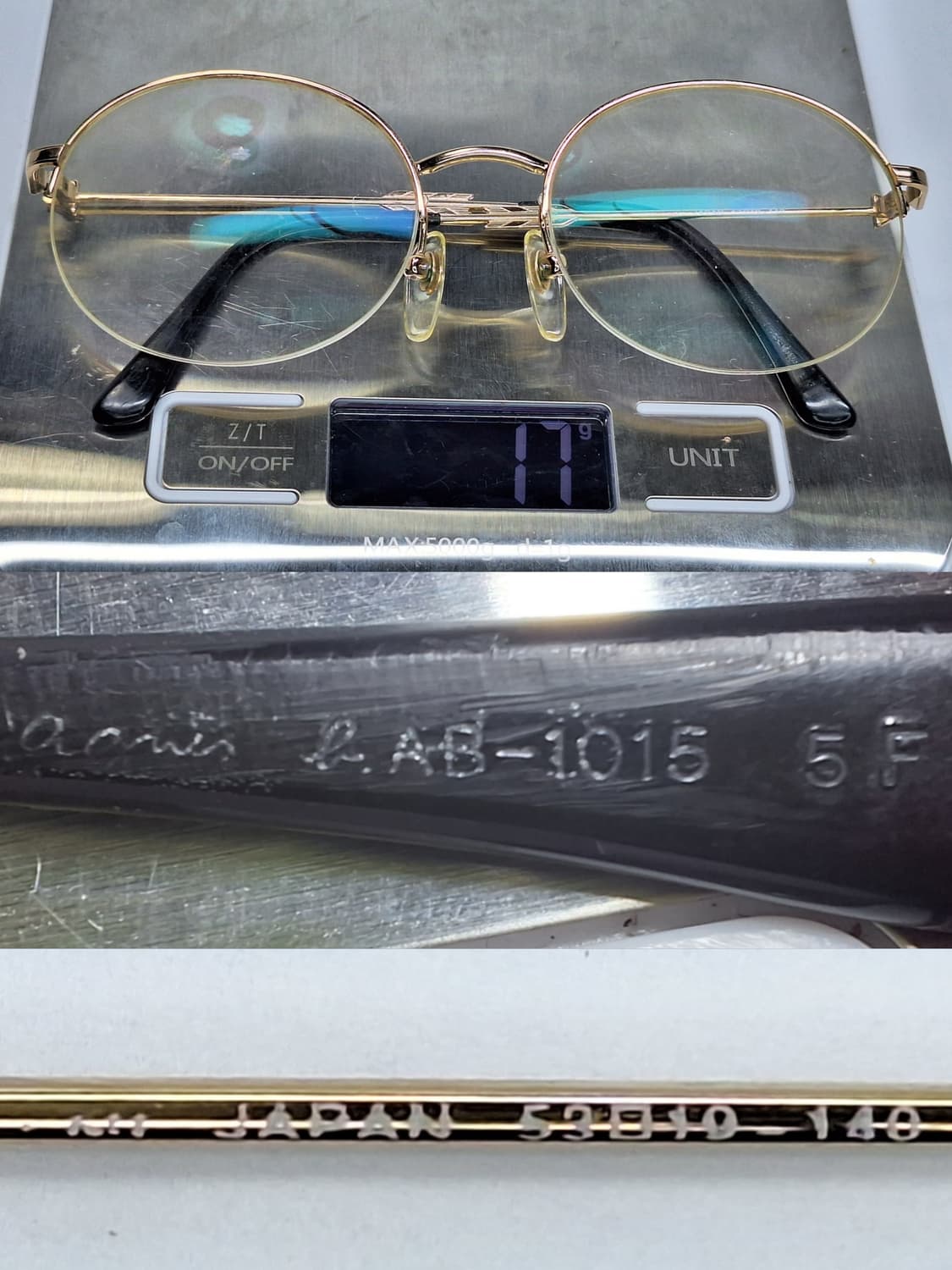 agnes b. 아네스 베 골드 반무테 안경테 안경/일본 수입 빈티지 레 상품이미지4