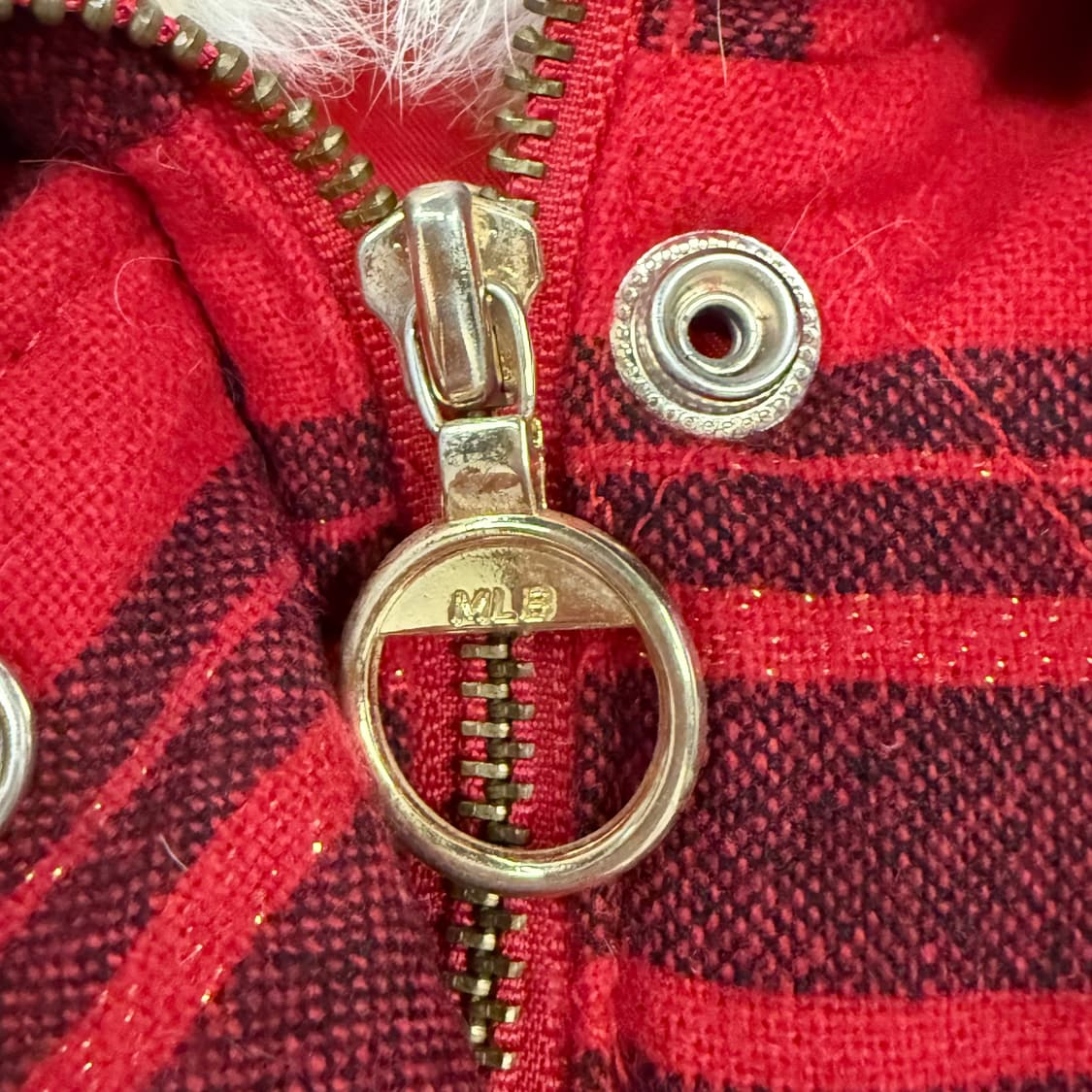 엠엘비 레드 체크 양털 카라 자켓 90 상품이미지7