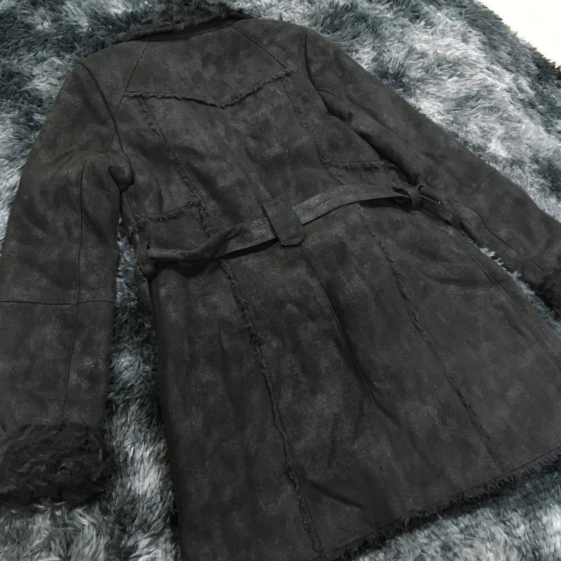 투티/0184 리오 벨 블랙 자켓 코트 무스탕 양가죽 폭스퍼 상품이미지5