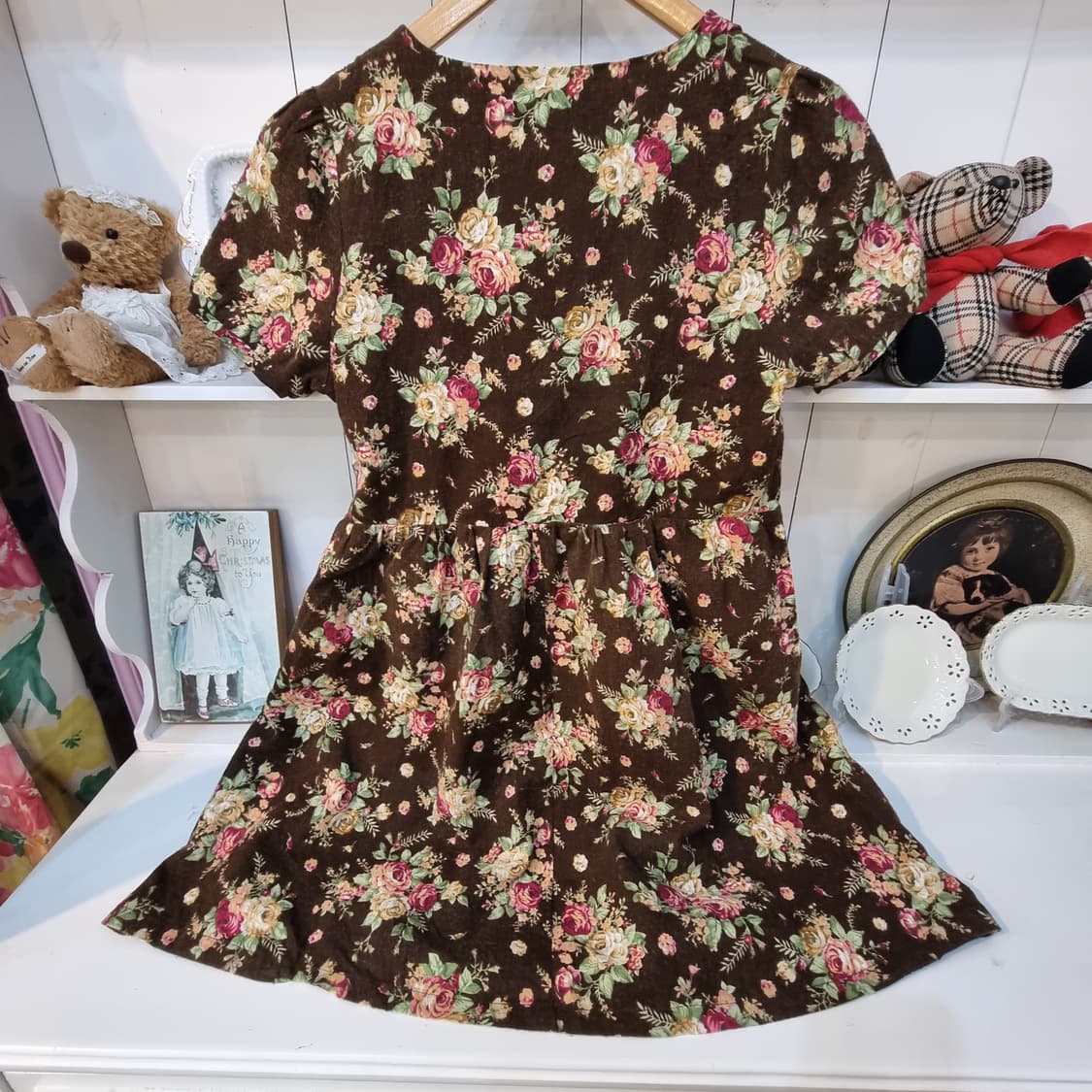 SHEENA DEL RAY 브라운 플로럴 코르셋 레이스 원피스 상품이미지5