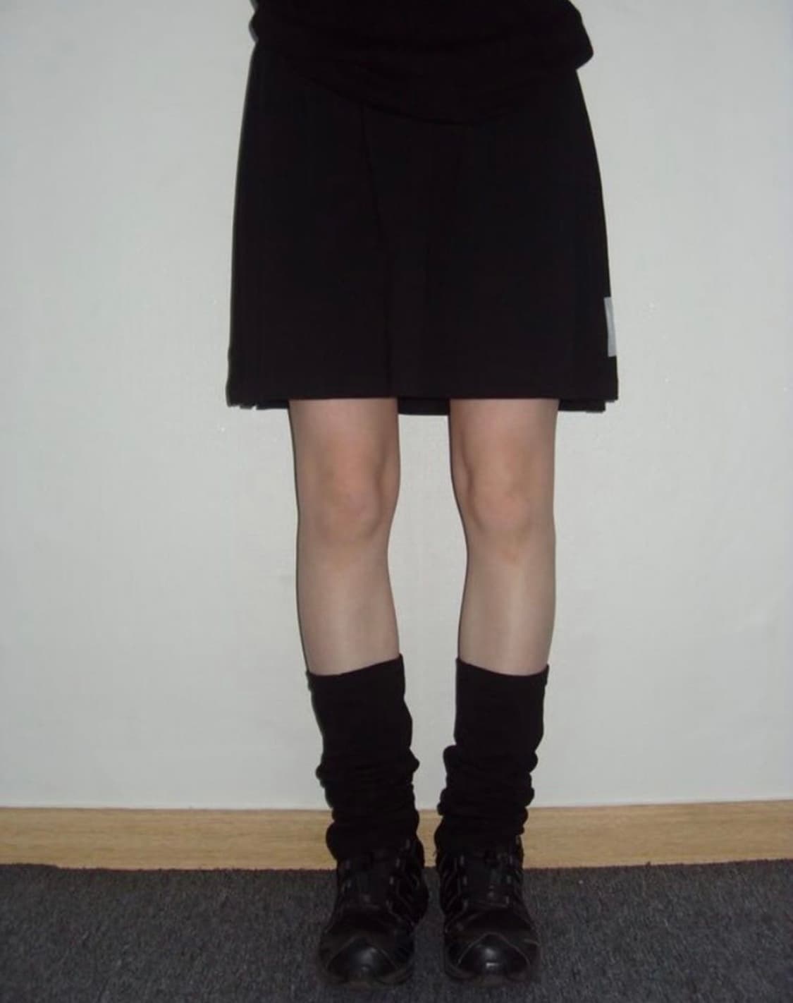 지초이컴포트 23-002 레이어드 스커트 레그워머 블랙 판매 상품이미지1