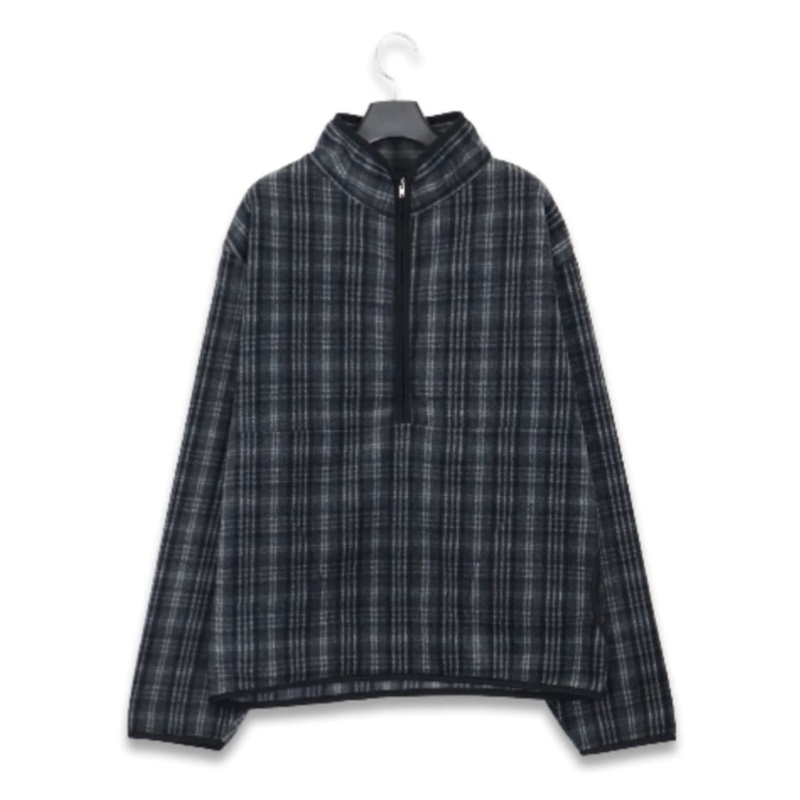 김미 포리 체크 후리스 반집업 상품이미지2