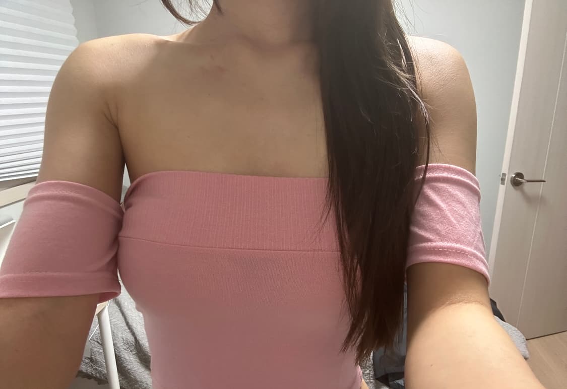 탠저 갸루 y2k 핑크 딸기우유 홀터넥 탑 상품이미지2