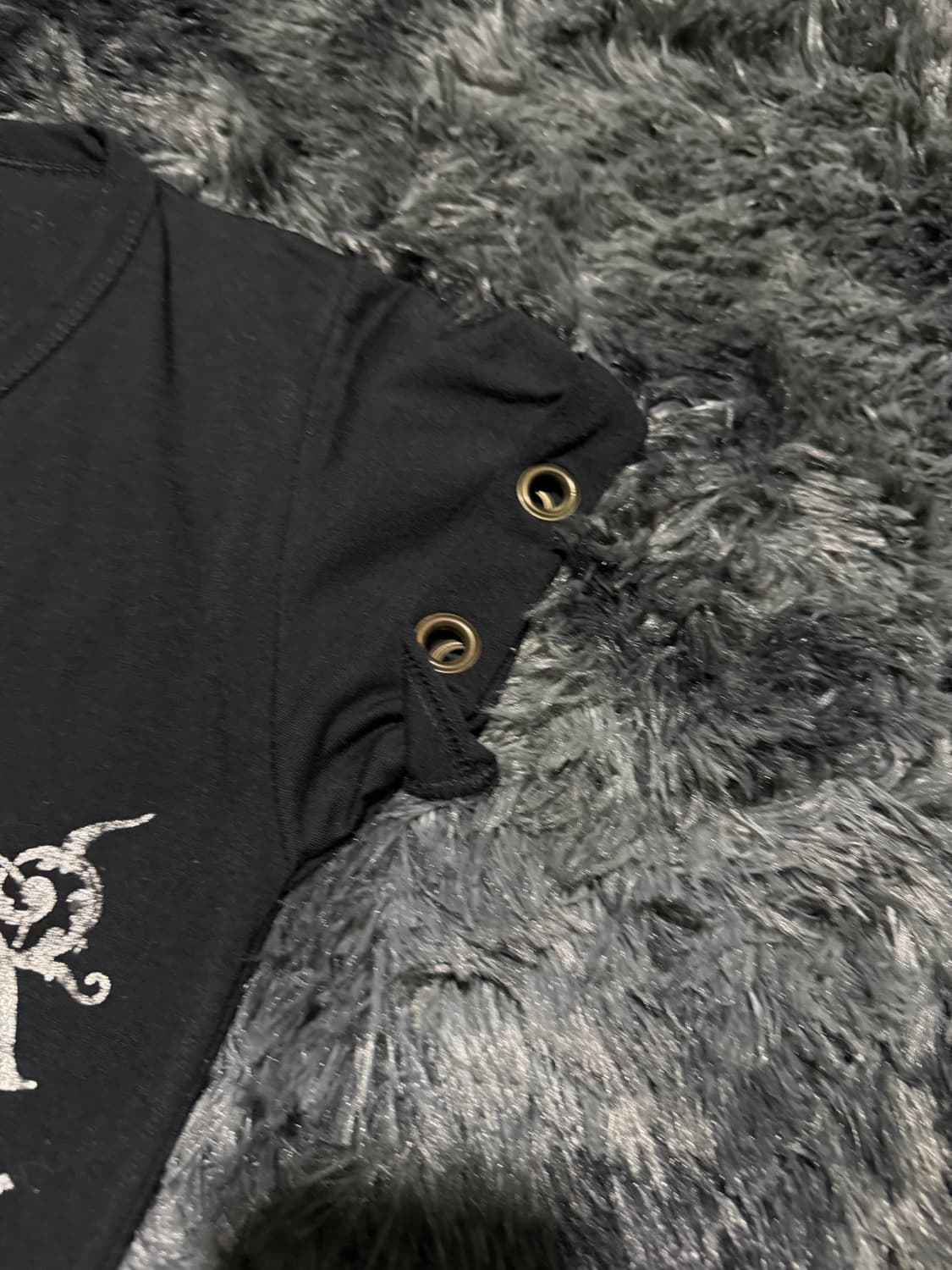 등판 절개 실버레터링 y2k 반팔 상품이미지3