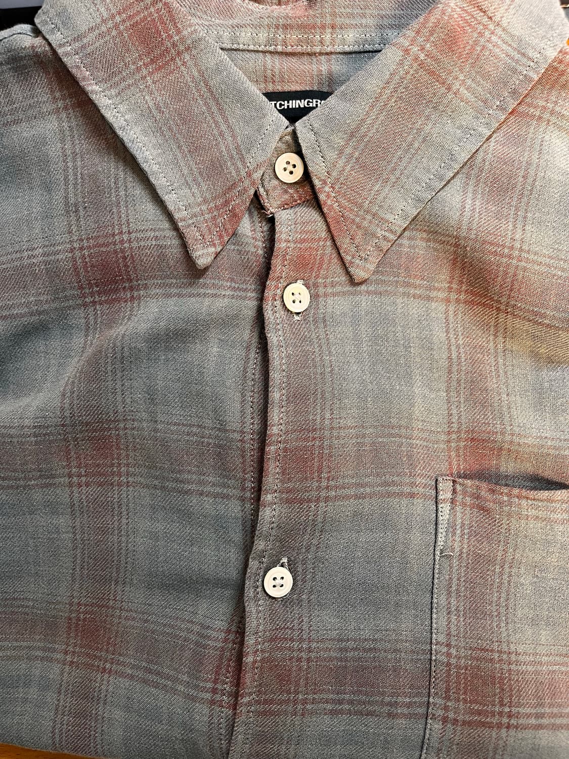 해칭룸 Museum Shirt Over Dyed Check Charcoa 상품이미지4