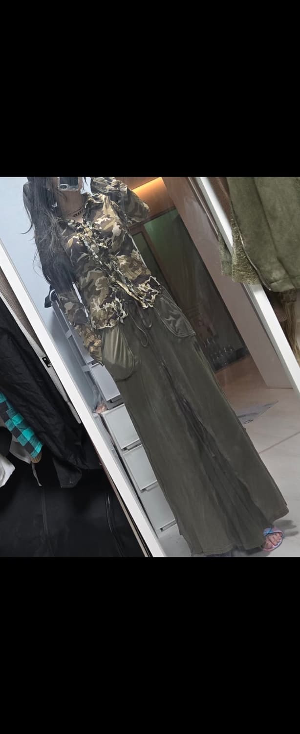 카모 블라우스(얇음) 상품이미지3
