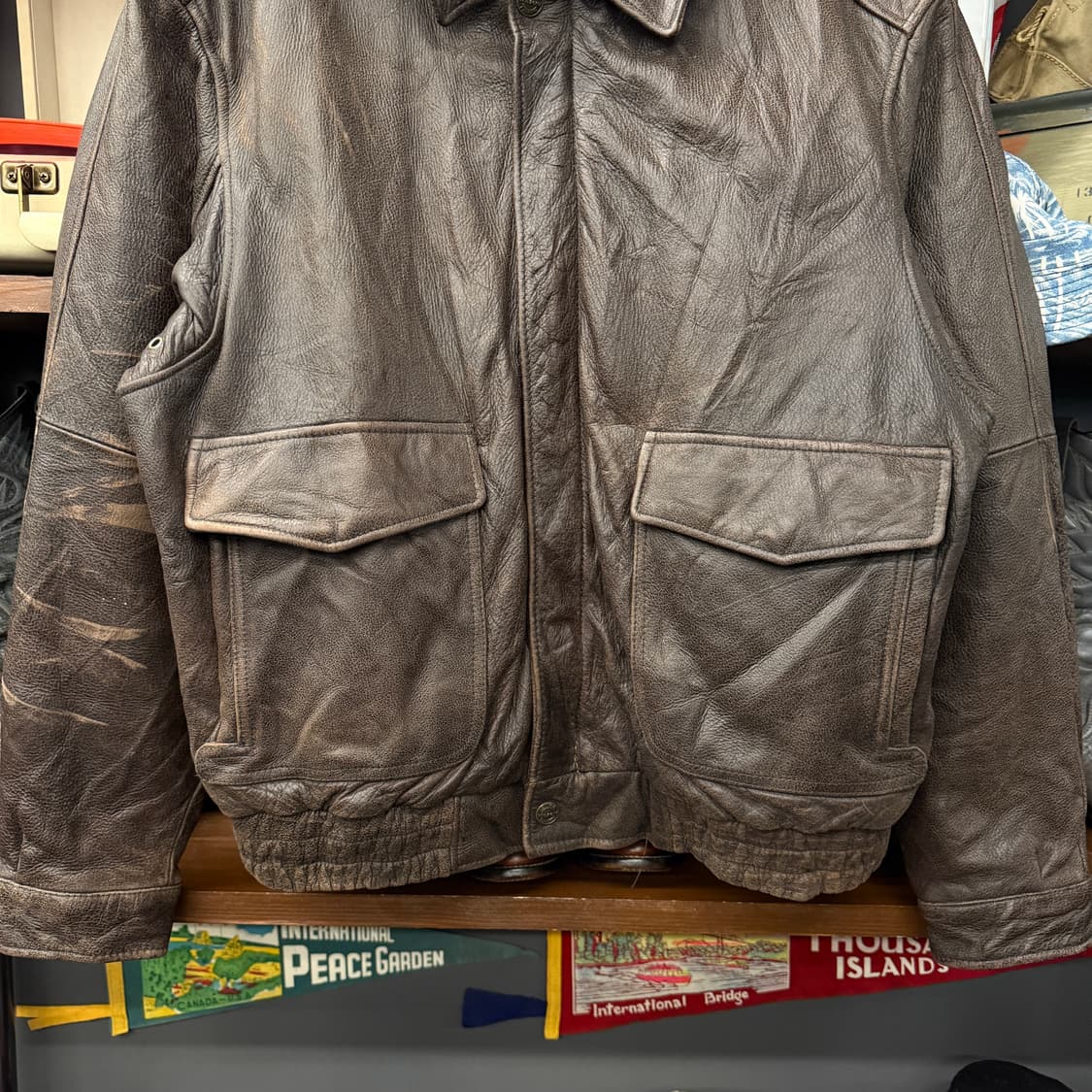 90s 윌슨레더 신슐레이트 맵라이닝 A-2플라이트 레더자켓 N857   상품이미지4