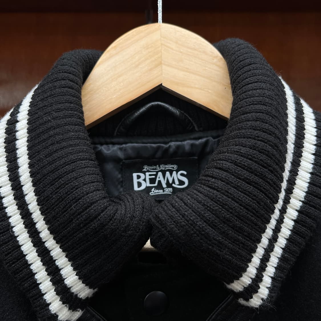 빔즈 울 레더 하이넥 바시티 자켓 [ 66 ] 상품이미지4