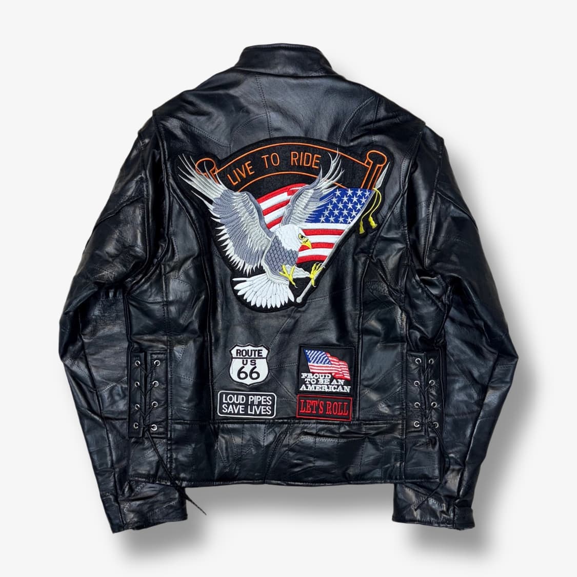 [S] 90's Diamond Plate Leather Jacket 상품이미지2