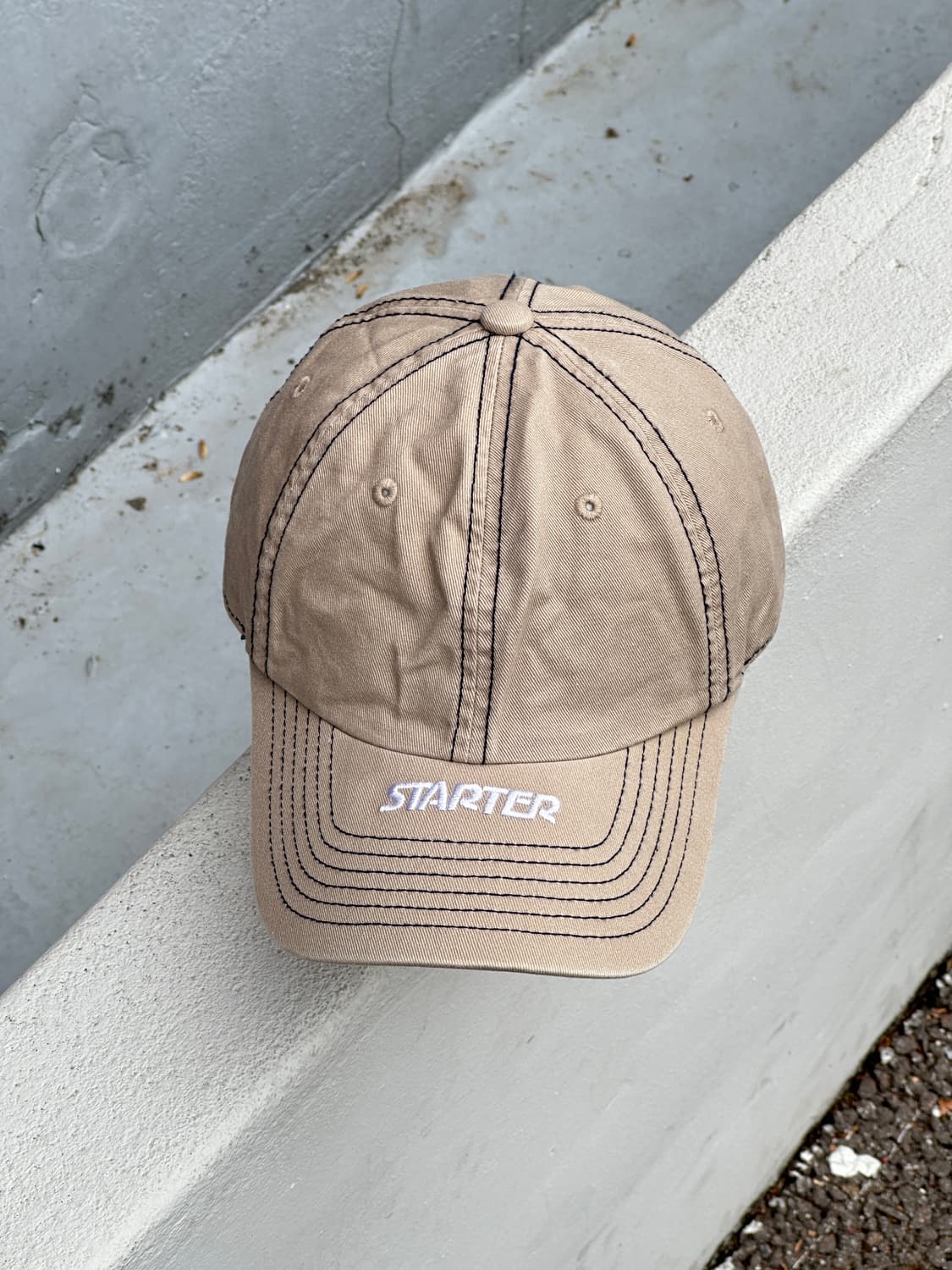 [F] 스타터 로고 베이지 볼캡 모자 상품이미지1