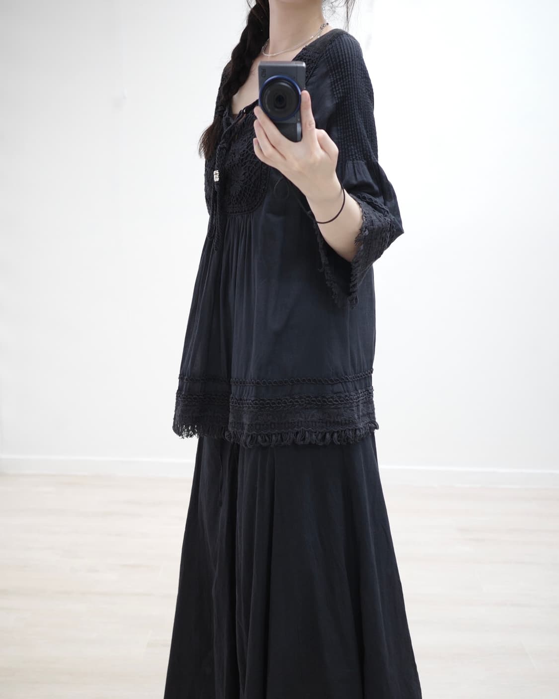 Oriental black tassel blouse 상품이미지4