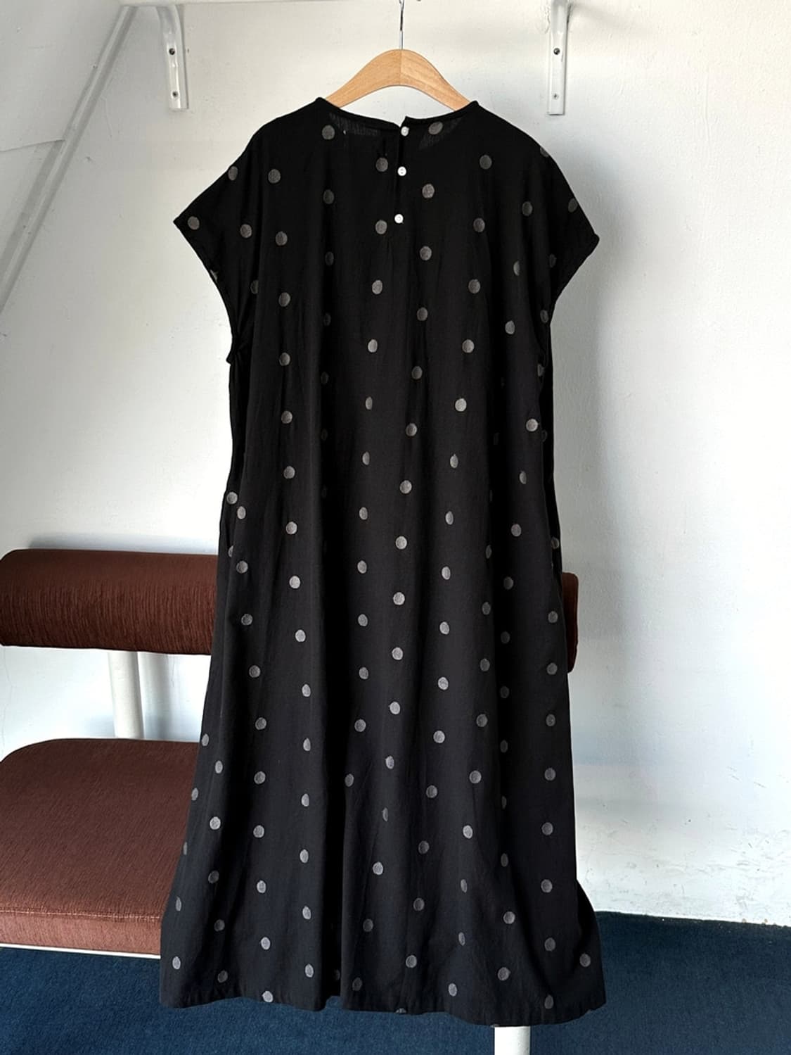 Polka dots stitch cotton linen wide onep 상품이미지7