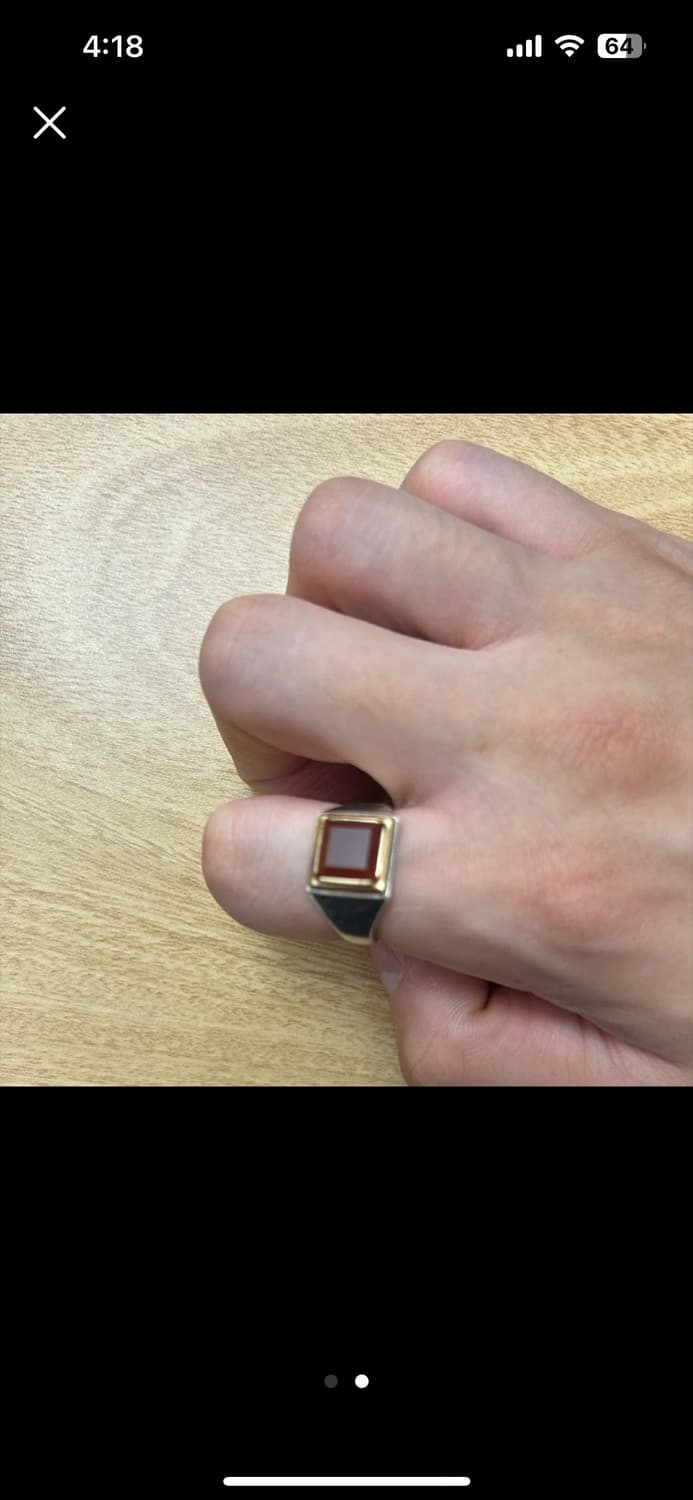 ORTO 카넬리안 스퀘어 링 14K 골드 상품이미지2