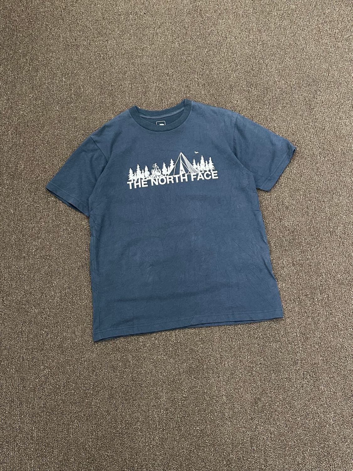 M)노스페이스 빈티지 캠핑 그래픽 네이비 반팔 상품이미지1