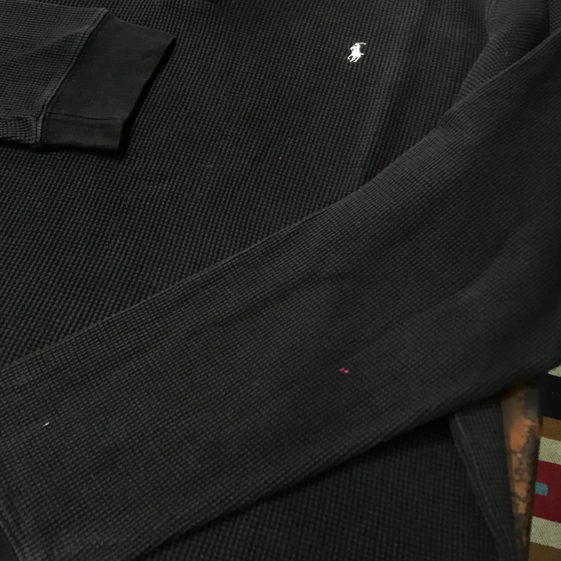 폴로랄프로렌 에이징 블랙 와플 긴팔 피케 카라티 남성 120 빅사이즈 상품이미지5