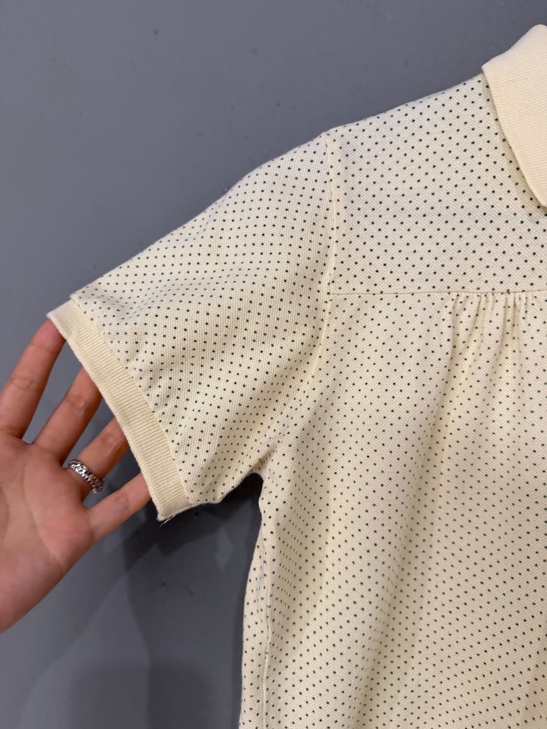 yellow dot pattern collar tee  상품이미지8