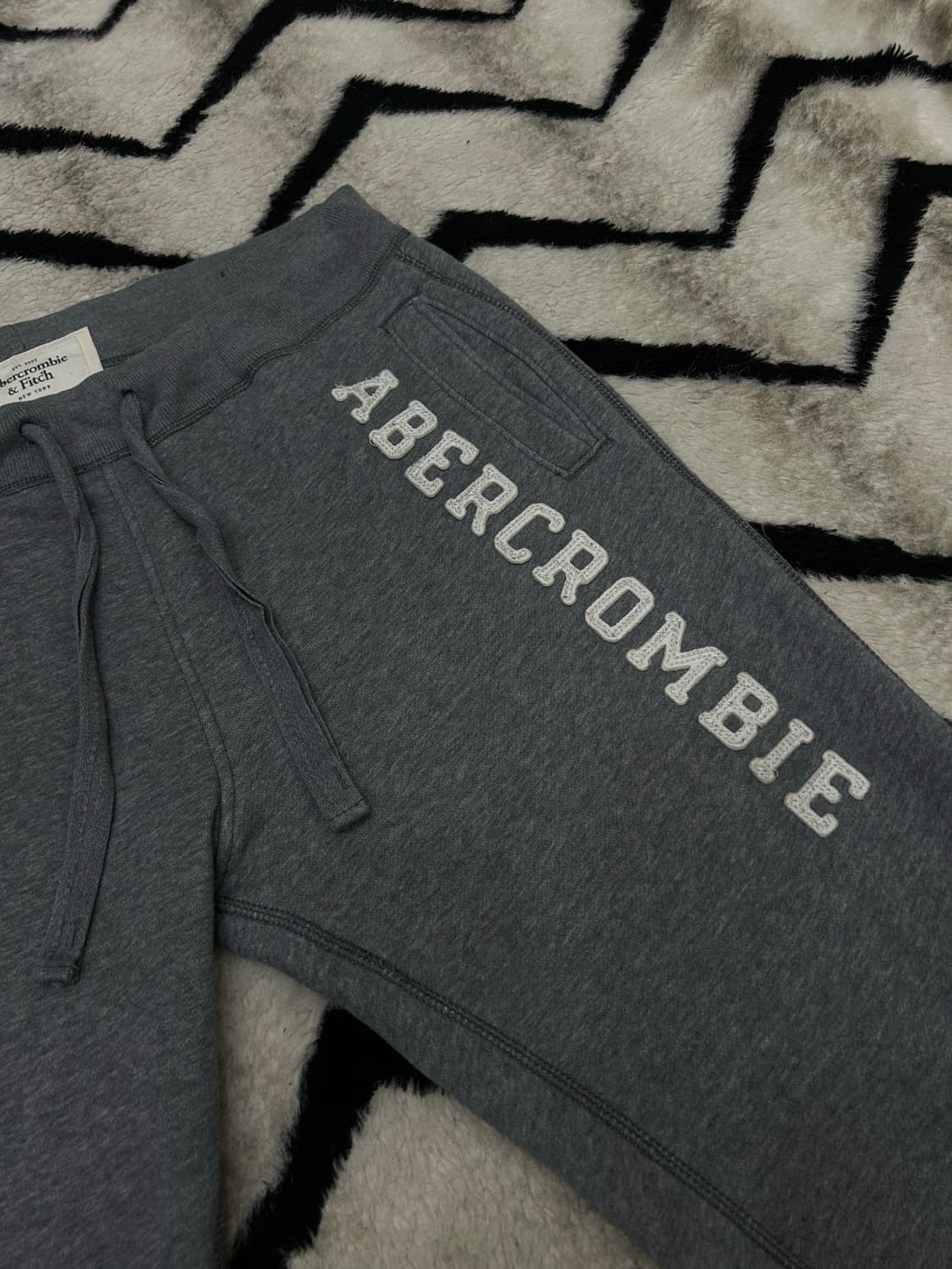 [실측XL]아베크롬비 스펠아웃 트레이닝 팬츠/그레이/기모 상품이미지1