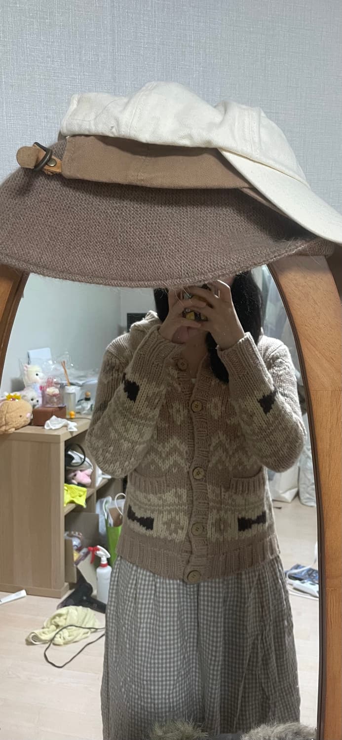 모리걸 리본 뜨개 베이지 니트 가디건🤎🎀 상품이미지5