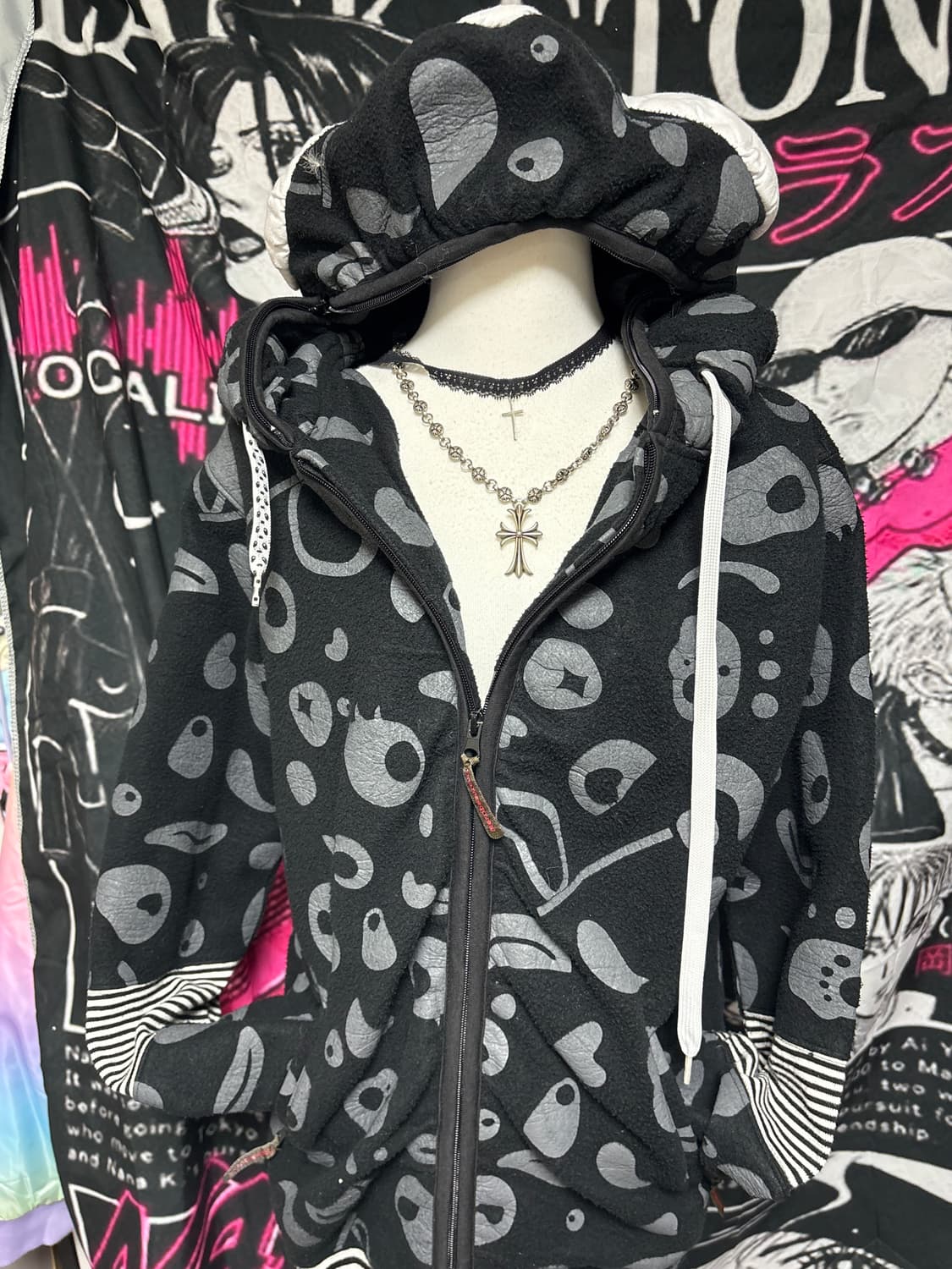 메르시보꾸 후드집업 캐릭터/갸루/y2k/펑크깔 상품이미지1