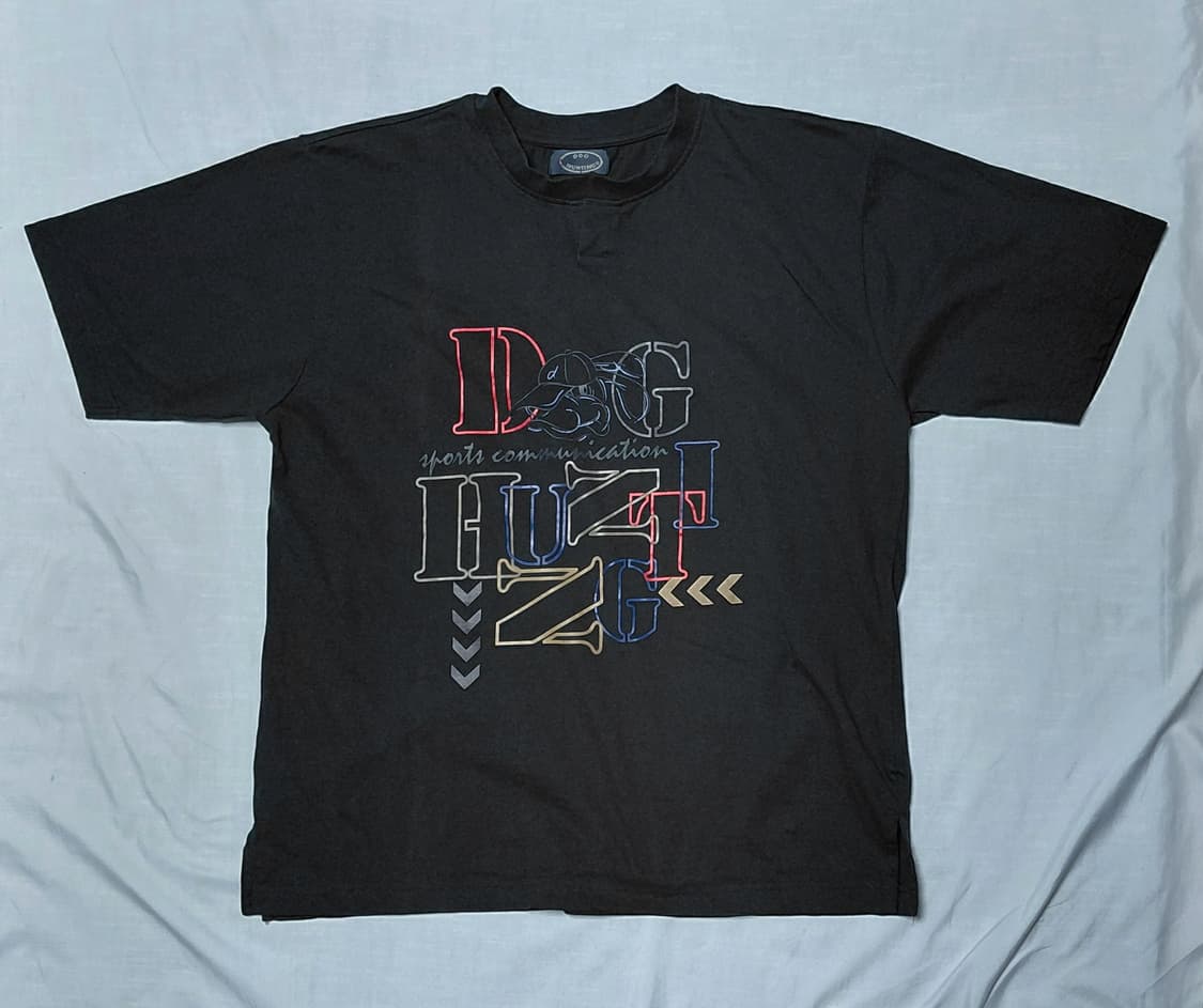 [M] 빈티지 DOG HUNTING 그래픽 반팔 티셔츠 (블랙) 상품이미지1