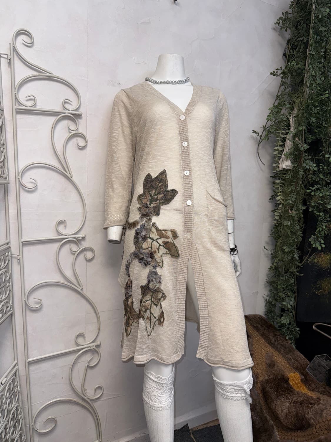Oatmeal oriental patch long cardigan  상품이미지2