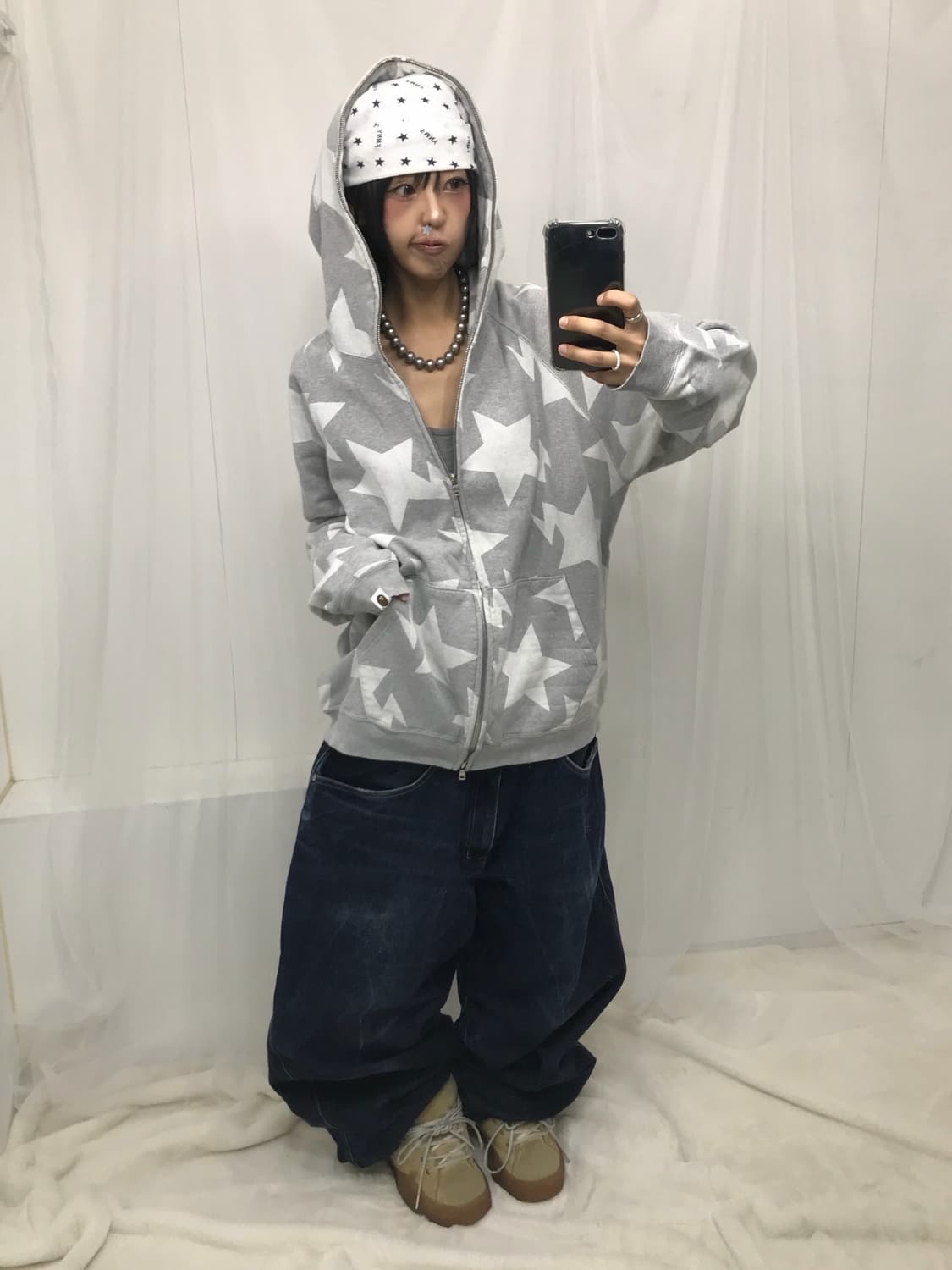 베이프 스타패턴 투웨이 후드집업 ( 레ㅔㅔㅔ어 ) 상품이미지6