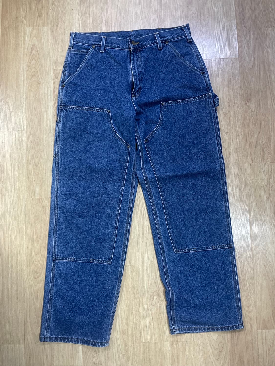 [34x30] 빈티지 미제 칼하트 b73 dst 더블니 데님 팬츠 상품이미지1